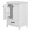 24" Bathroom Vanity with Sink, Bathroom Vanity Cabinet with One Drawer and Doors, Solid Wood and MDF, White - Korvel
