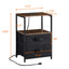 Tea table with charging station, bedside table with USB port, socket and cloth bag, 2 drawers - Korvel