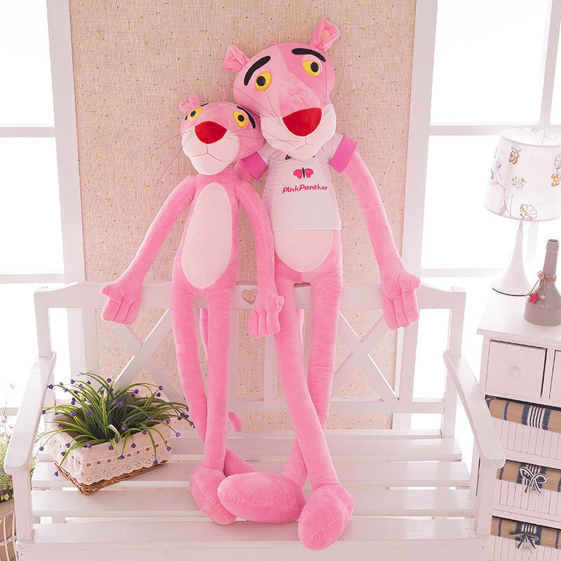Internet celebrity pink leopard plush toy doll Dalang leopard long legs pink playful leopard jumping tiger large children's gift - Korvel