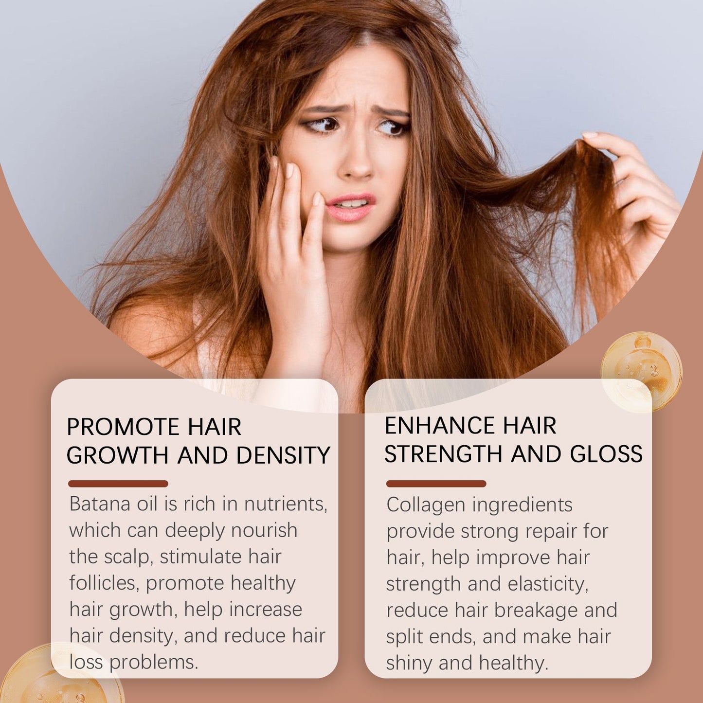 Batana Hair Care Oil Repair Dry And Irritated Hair, Moisturize Scalp And Smooth Daily Massage Hair Care Oil - Korvel