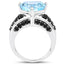 Bague en Topaze Bleue et Spinelle Noir de 5,49 Carats