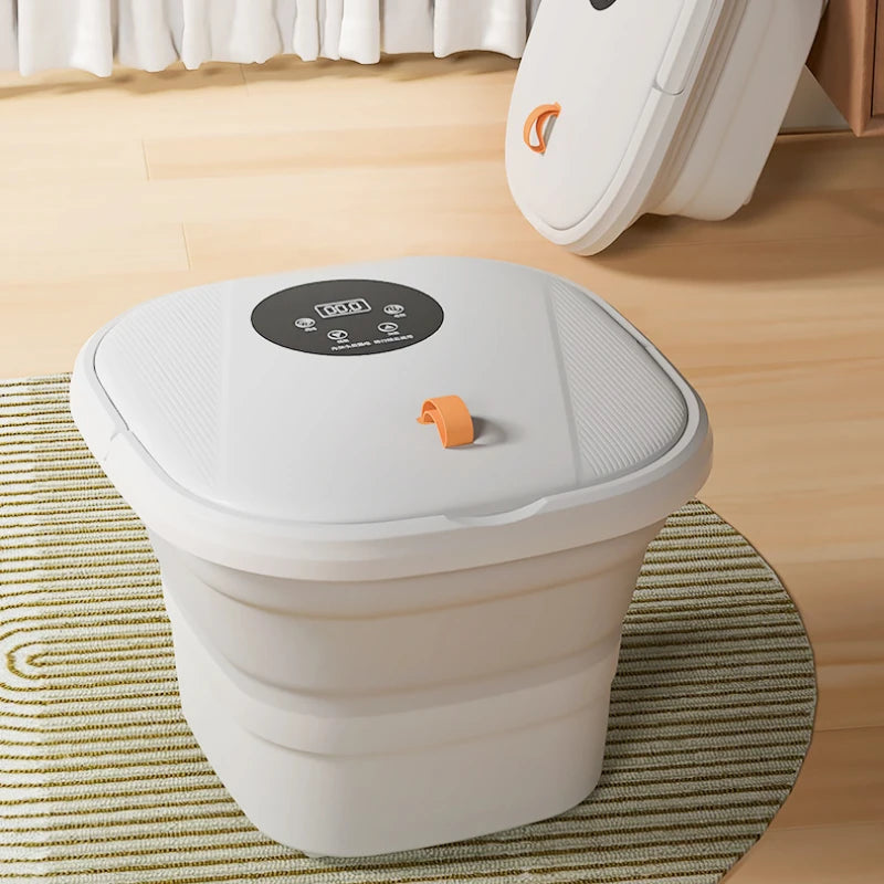 Folding Foot Bath Tub with Electric Massage Deep Foot Soaking Bucket Automatic Heating Foot Therapy Tub for Home - Korvel