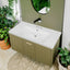 36" Single Bathroom Vanity Top with White Basin, 3-Faucet Holes, Ceramic, White - Korvel
