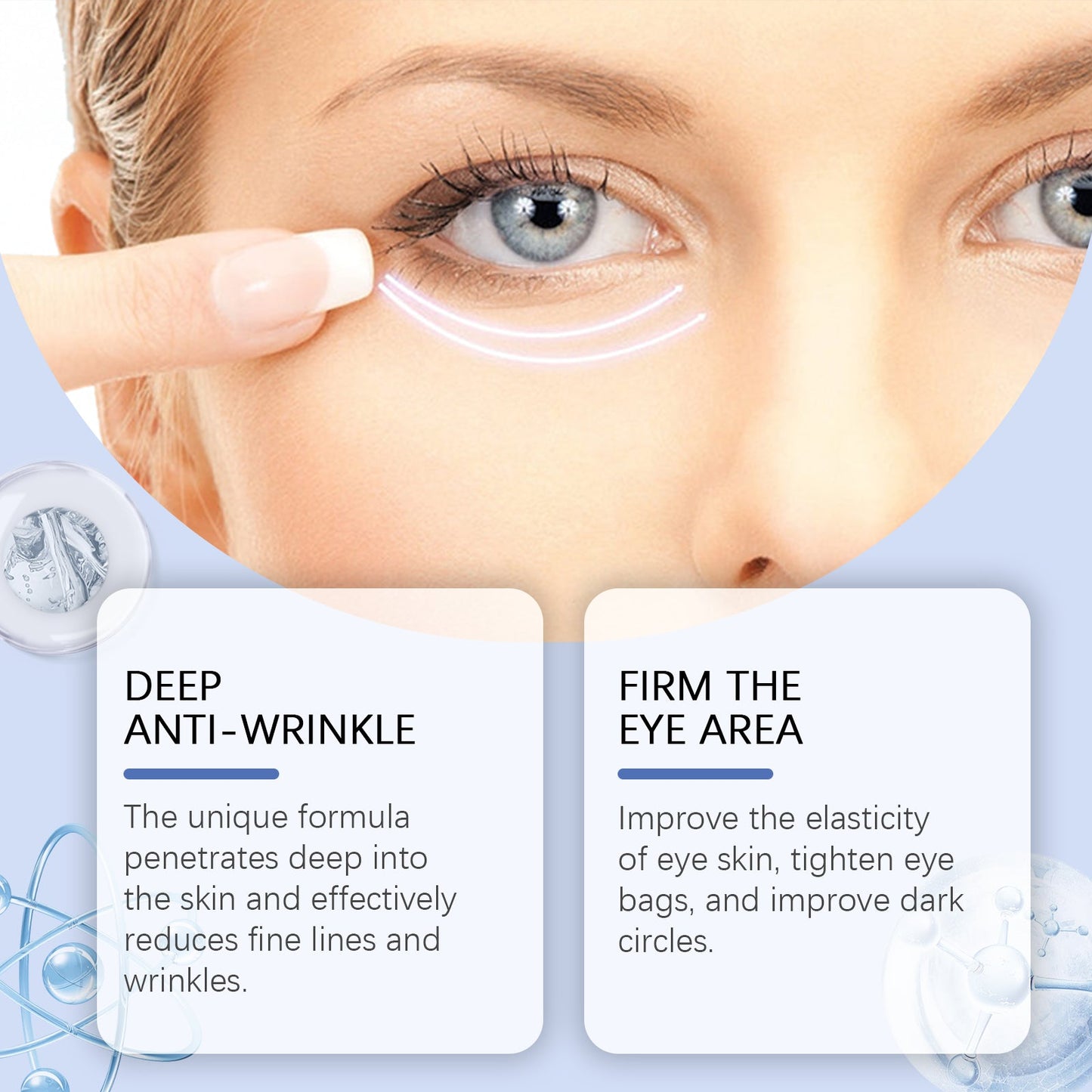 Firming Eye Cream, lighten fine lines and moisturize eye skin daily massage care cream - Korvel
