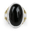 Two Tone Plated 10.92 Carat Genuine Black Onyx Ring