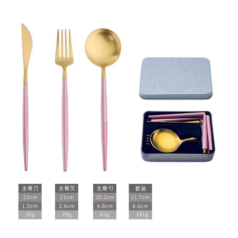 Premium 304 Stainless Steel Portable Flatware Set