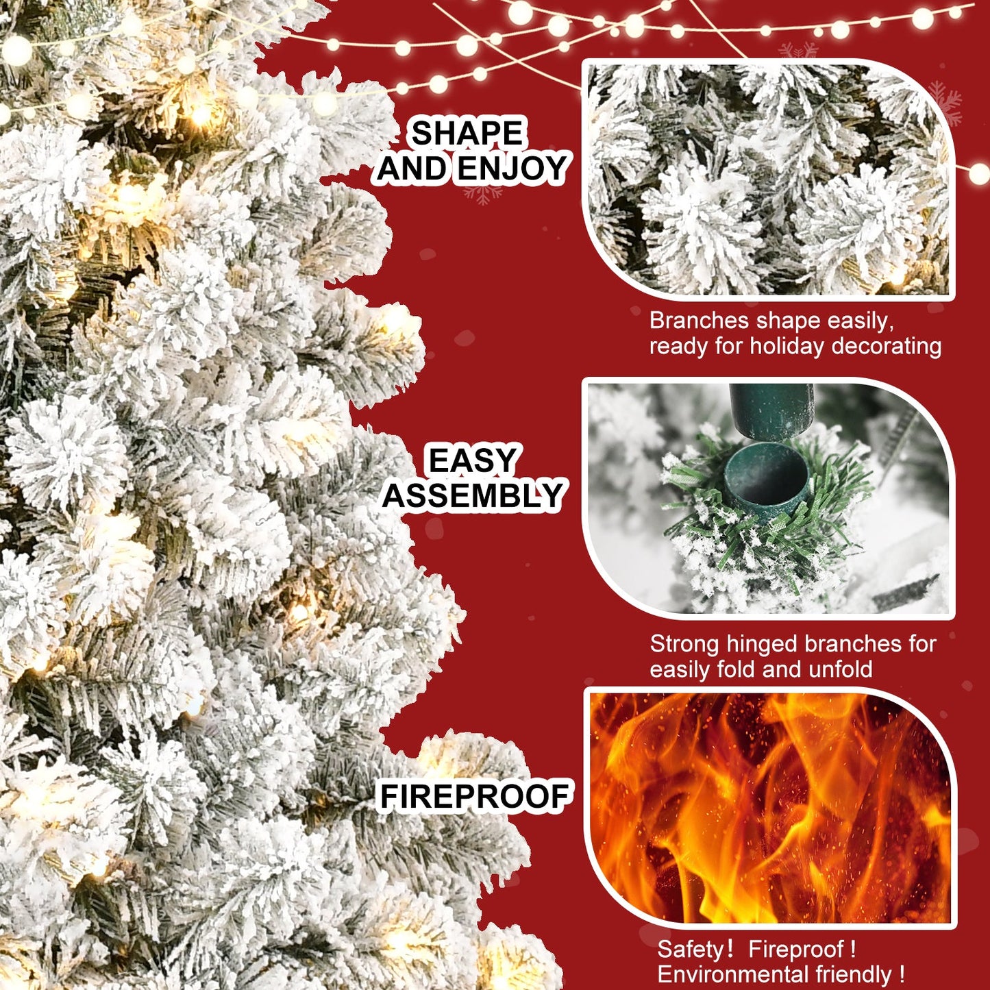 5FT PVC Memory Wire Christmas tree (With Light) - Korvel