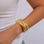 Ins exaggerated metal texture wide face bracelet with irregular personality for women Bracelet multi-layer - Korvel