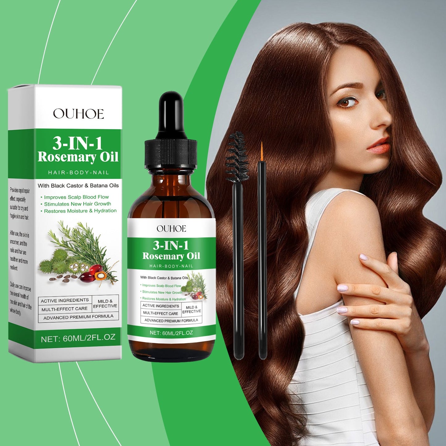 Aceite de Batana de Romero y Ricino Negro Nutritivo para Cabello y Uñas