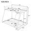 Premium Metal Floor Bunk Bed - Twin over Full in White