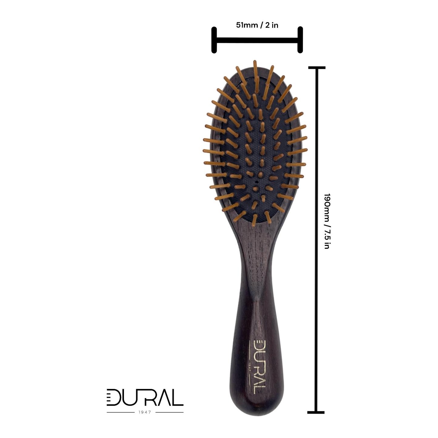 Cepillo de Pelo Paddle de Madera de Fresno Dural con Púas de Madera
