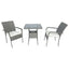3 Piece Patio Wicker Conversation Set Grey Wicker + white Cushion - Korvel