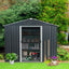 8ft x 10ft Outdoor Metal Storage Shed with Floor Base Black - Korvel