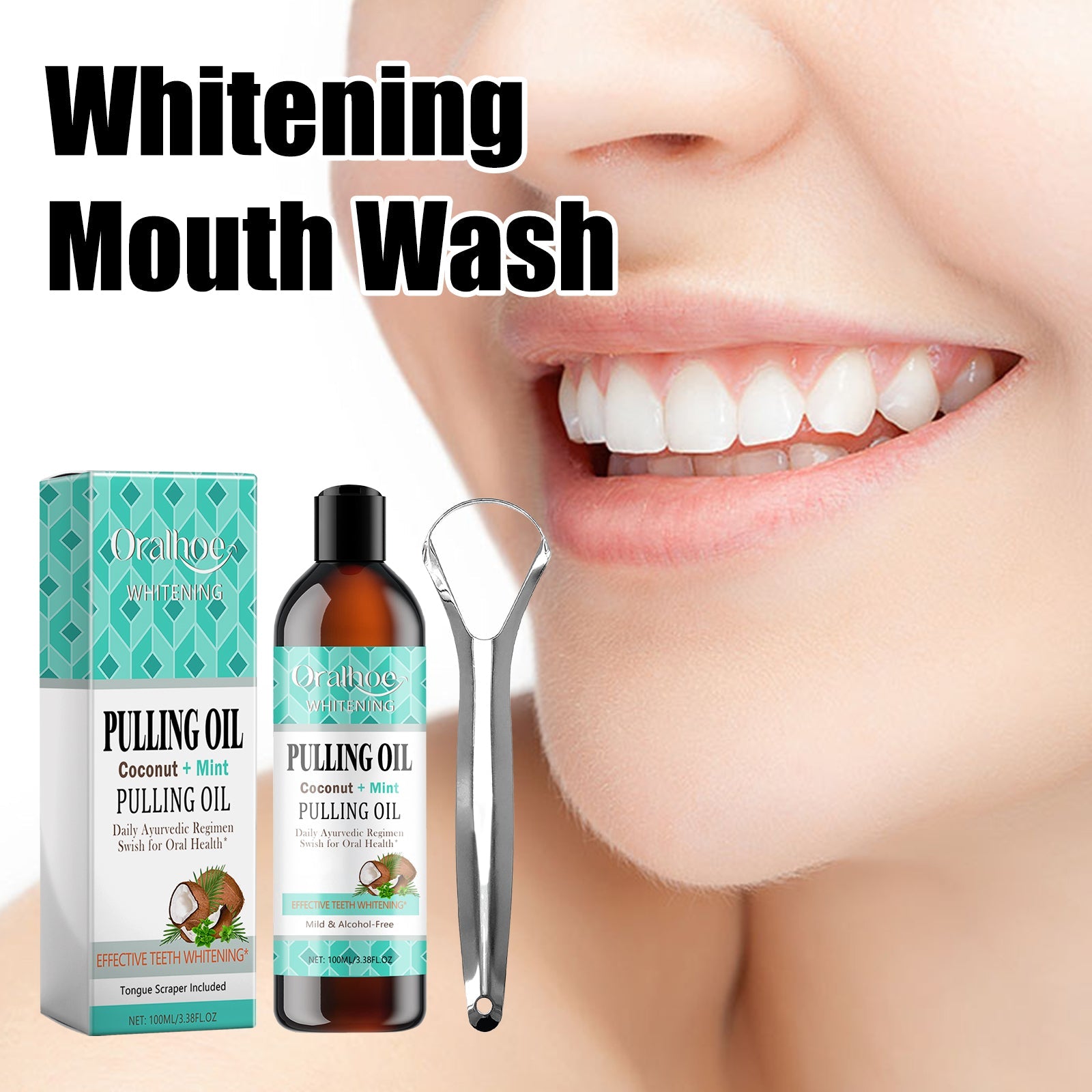 Whitening Mouth Wash, Beauty Shine White Teeth And Fresh Breath Odor Clean Mouth Care Gums - Korvel