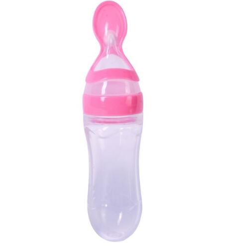 Newborn Baby Silicone Squeezing Feeding Bottle - Korvel