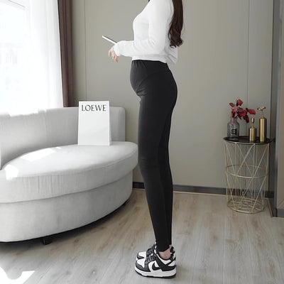 Pregnant Women's Pants Leggings Large Adjustable Barbie Pants High Elastic High Waist Outer Wear - Korvel