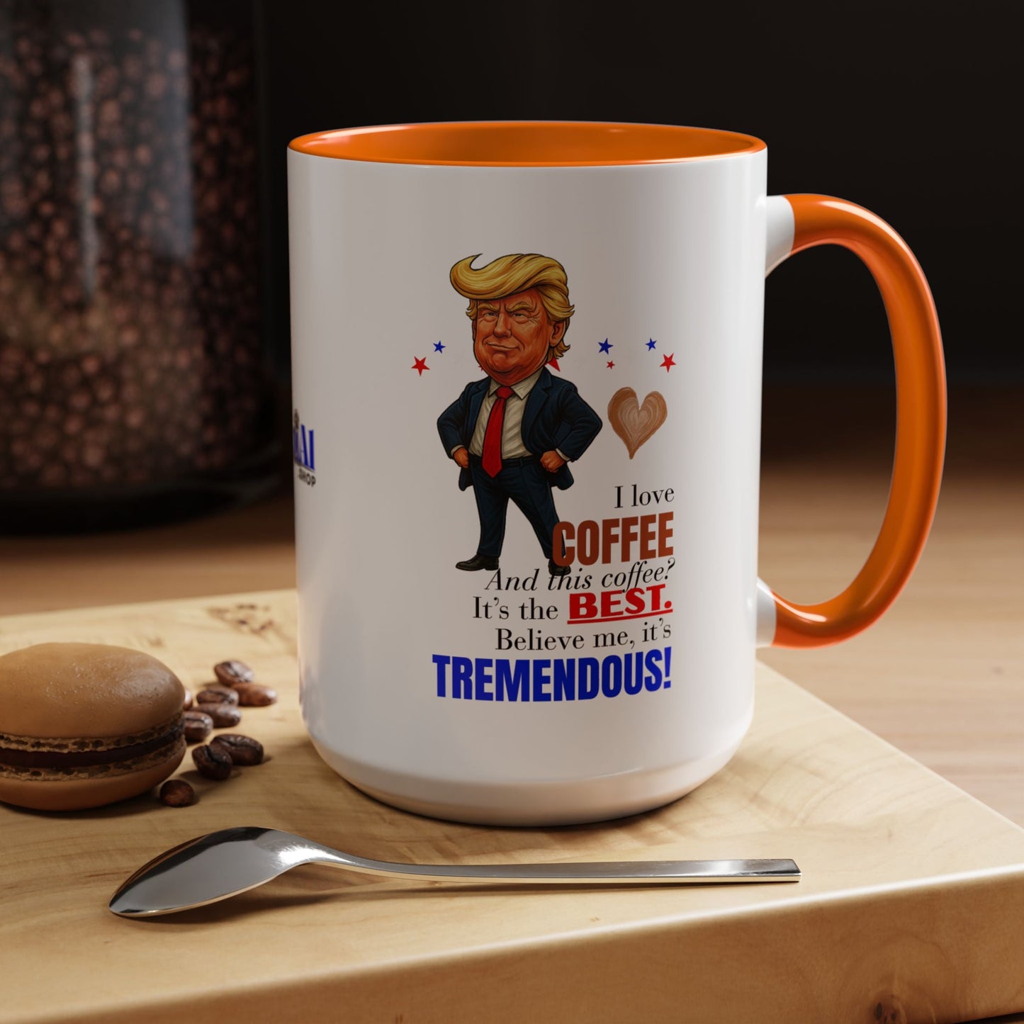 Taza de café de acento vibrante