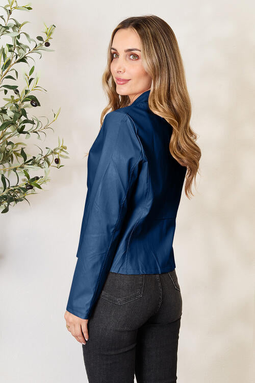 Veste zippée classique à col pour femmes pour une élégance au quotidien