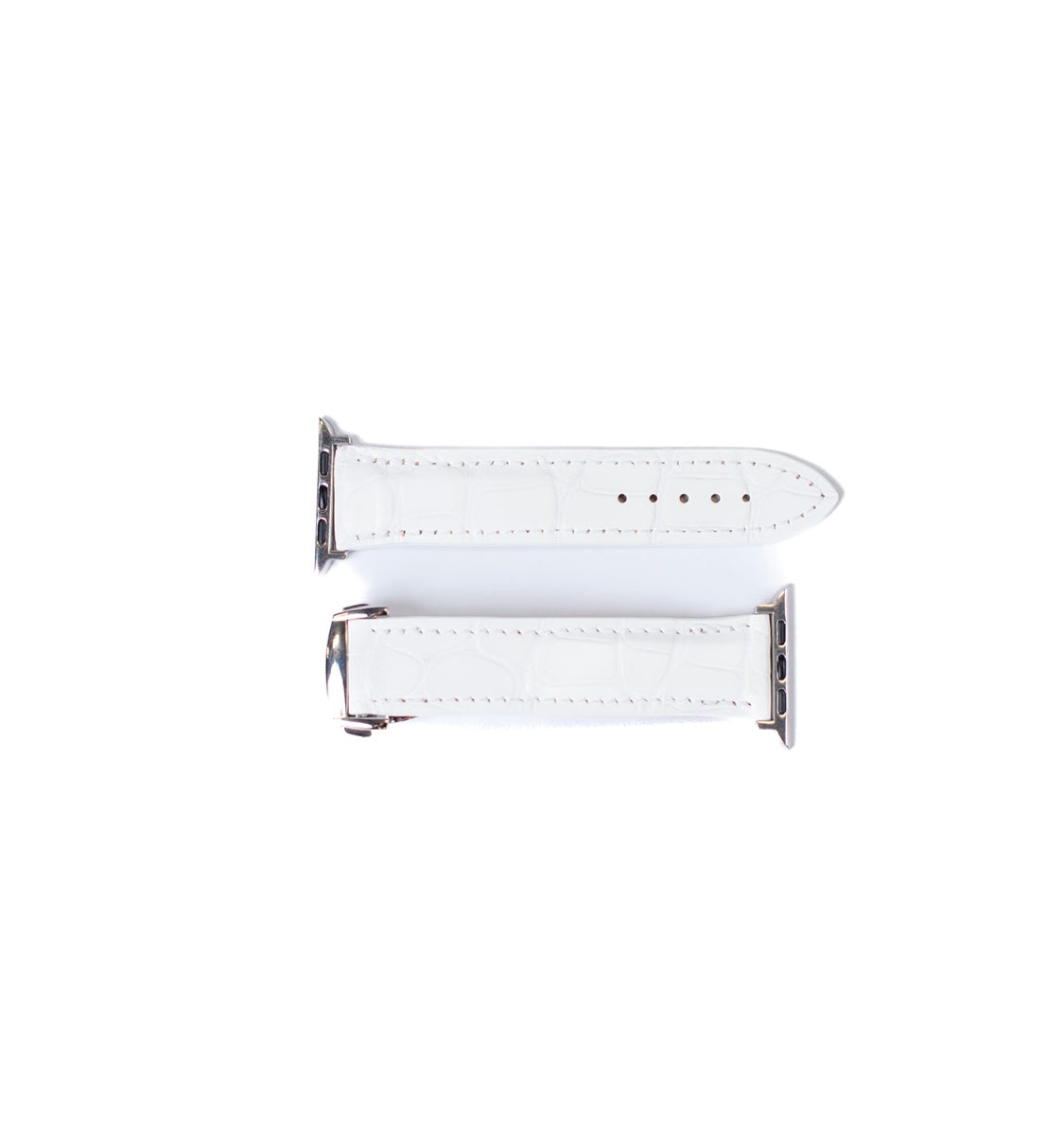 Correa de Apple Watch de Cocodrilo Blanco Mate