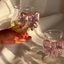 Pink Butterfly Series Instagram Tall Cup Romantic Ritual Champagne Glass Cute Butterfly - Korvel