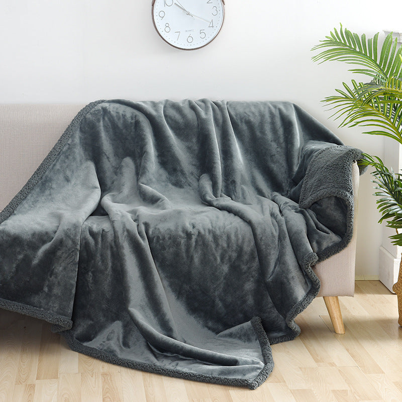 Flannel Cotton Wool Sherpa Thick Pet Blanket