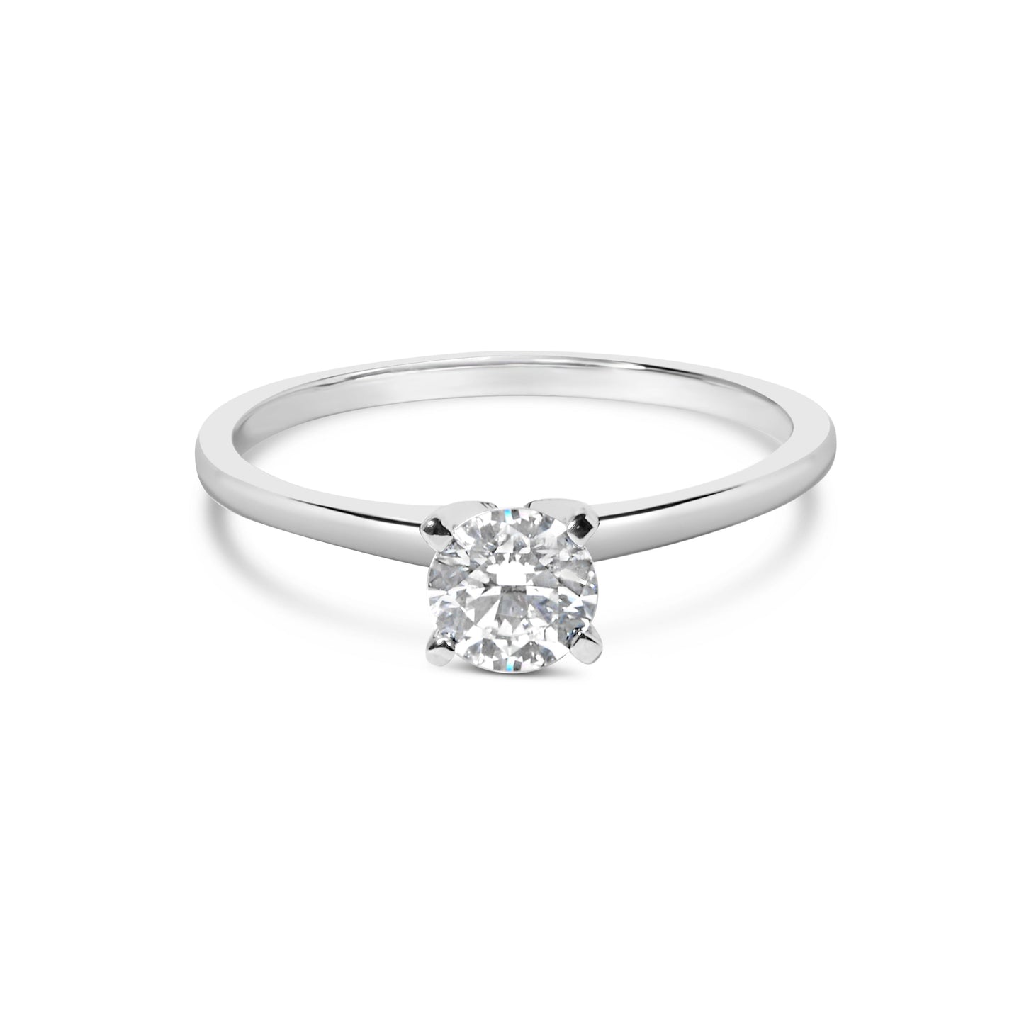 Bague de fiançailles solitaire en diamant cultivé en laboratoire en or blanc 14K - Taille 7