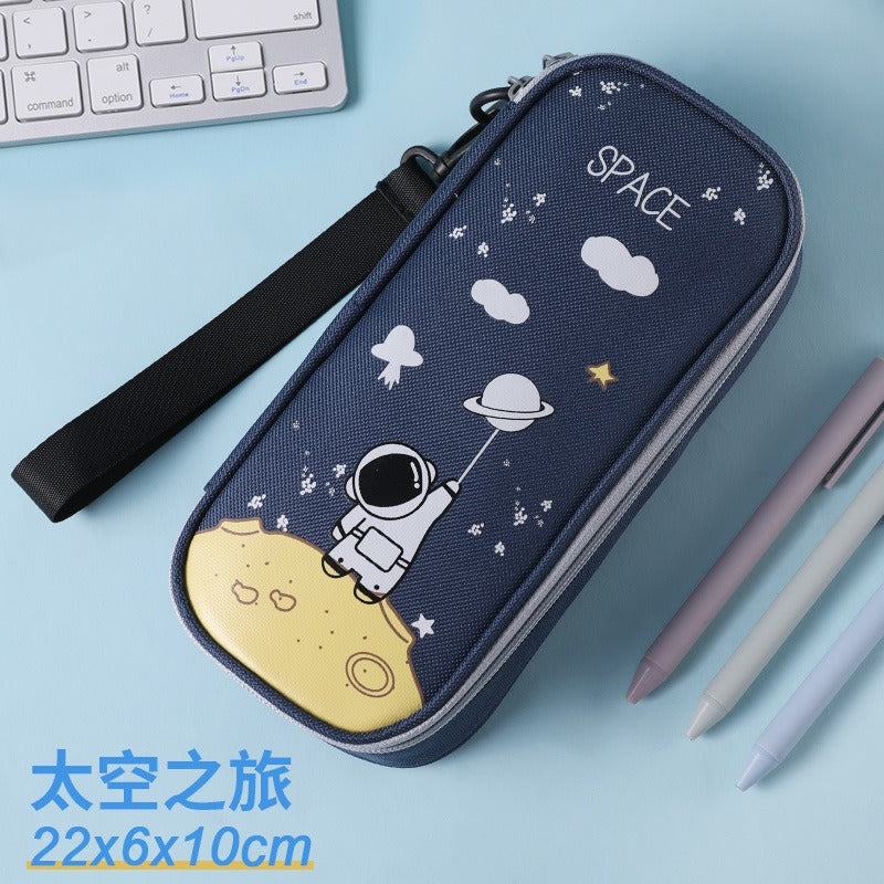 Pencil Case For Elementary School Students Pencil Case Large Capacity Children Simple Multifunctional Universe Star Stationery Box - Korvel