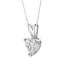 Collar de Péndulo de Diamante en Forma de Corazón de Oro Blanco de 14K