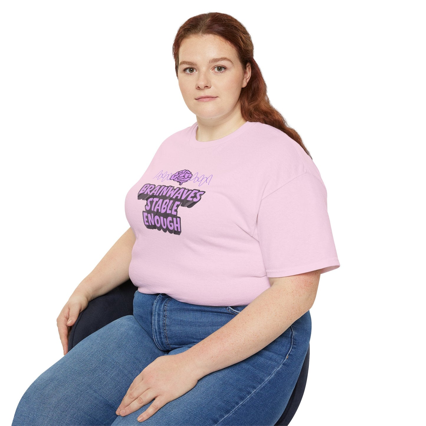 T-shirt unisexe en coton lourd Brainwaves Stable Enough
