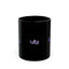 Pause for Epilepsy Awareness Purple Ribbon Black Ceramic Mug