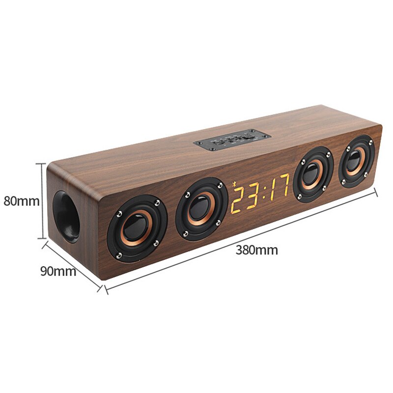 Home theater portable column Bluetooth Speaker Wireless wood speaker Alarm Clock Radio subwoofer Soundbar for TV speaker AUX USB - Korvel