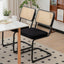 Dining Chairs Set of 2 velvet wicker side decorative chairs, black painted legs, modern medieval Bruell designed chairs, - Korvel