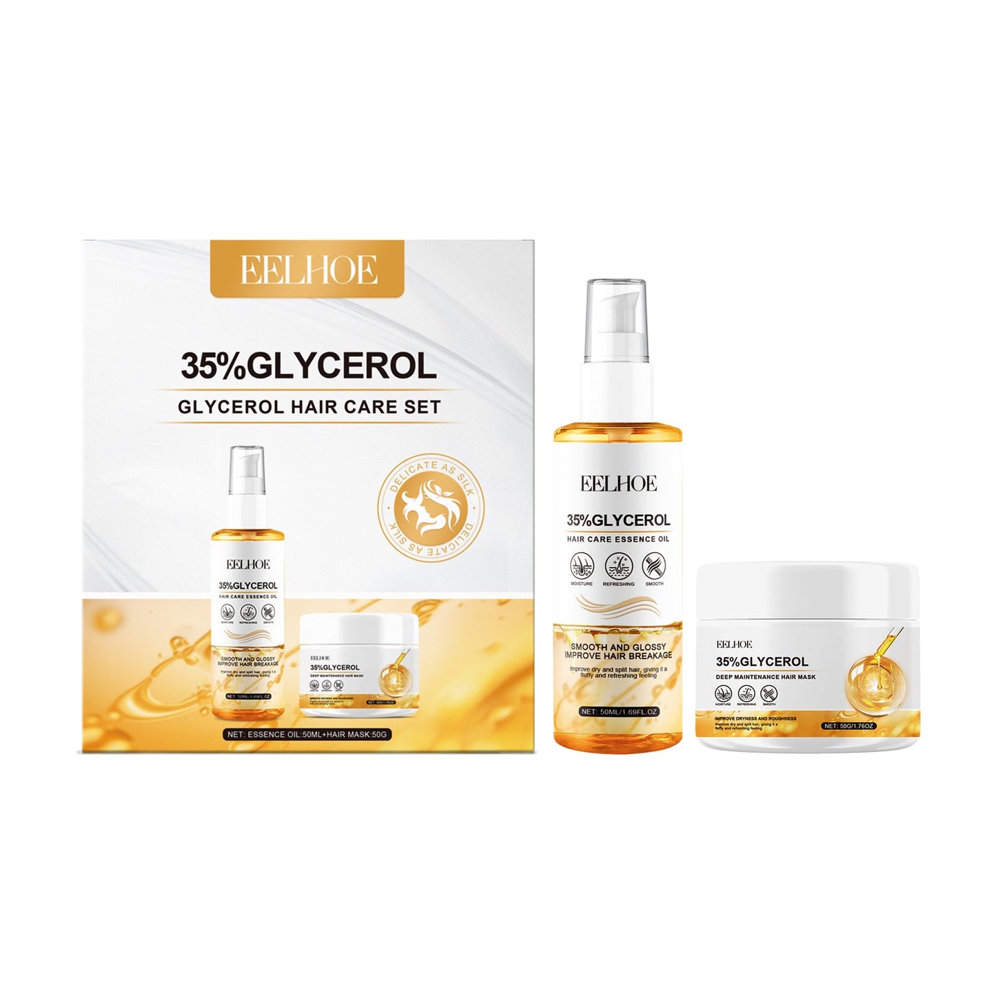Set de Cuidado Capilar Nutritivo con Glicerina para Cabello Hidratado