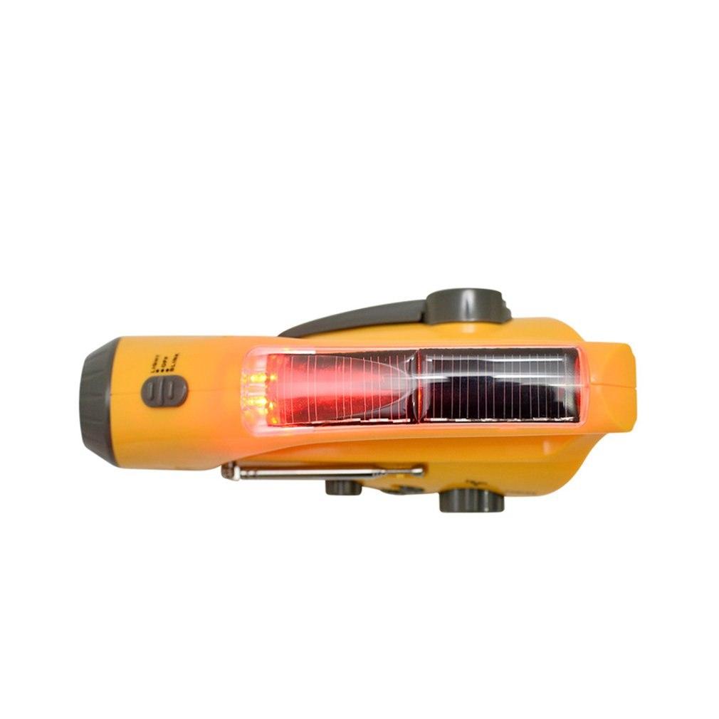 Linterna de manivela LED solar con cargador USB