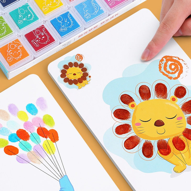 Children's Finger Drawing Paint Kindergarten Color Printing Mud Baby Graffiti Printing Pad Drawing Tool Palm Pointillism - Korvel