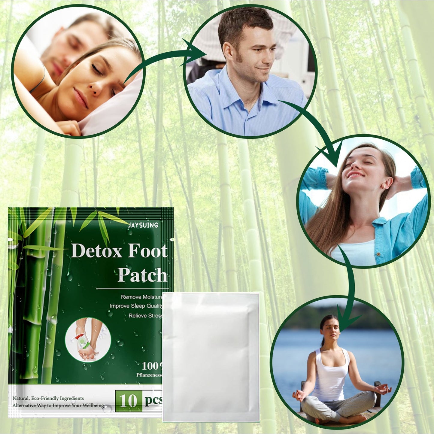 Patch de soulagement pour les pieds au vinaigre de bambou pour confort et soin