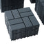 Plastic interlocking deck tiles, 44 terrace deck tiles, 12 "x12" square waterproof terrace floor tiles, gray - Korvel