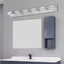 Applique de miroir LED moderne à 6 lumières en chrome