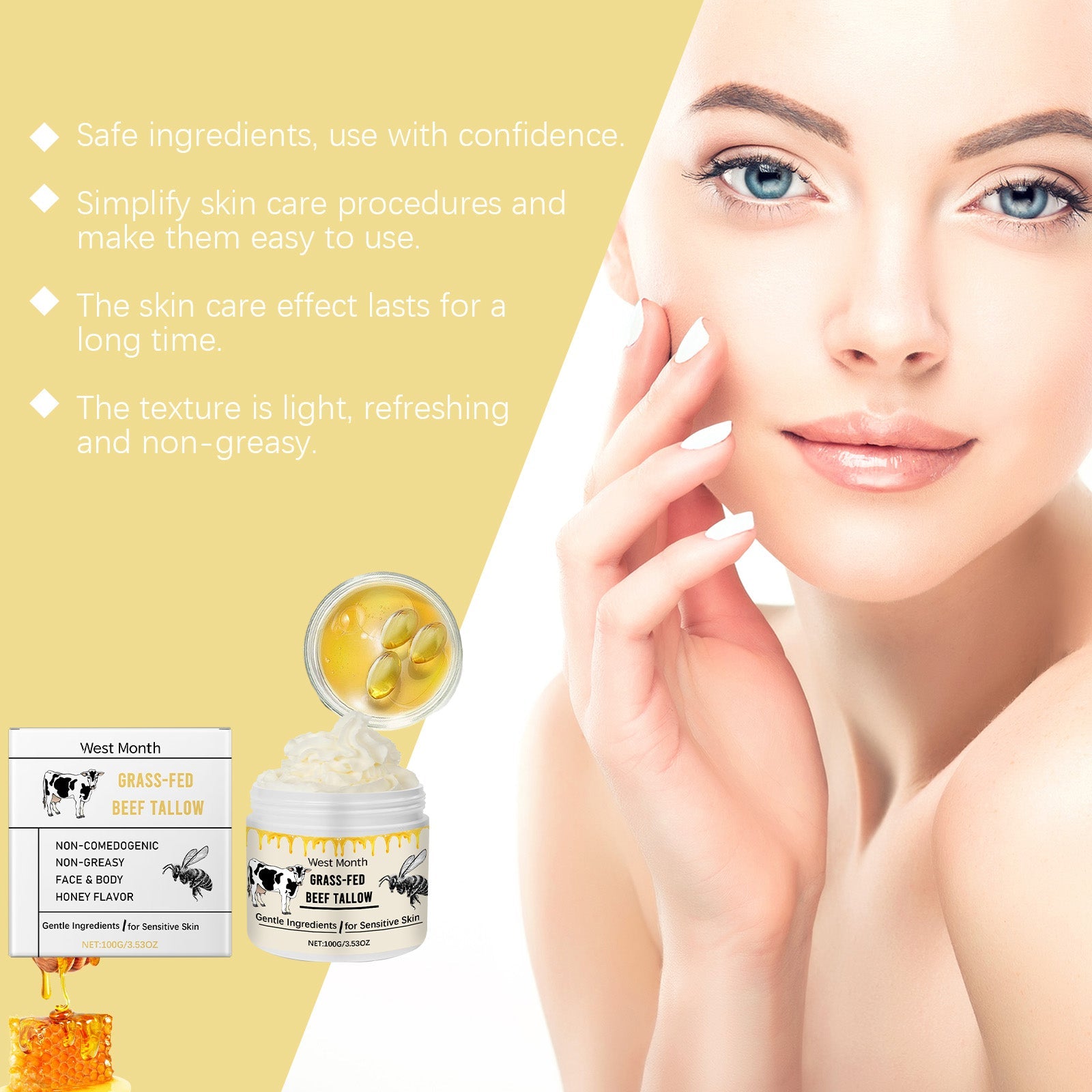 Tallow Moisturizing Moisturizer Gentle Moisture Lock Moisture All Over Skin Tender Moisturizer - Korvel