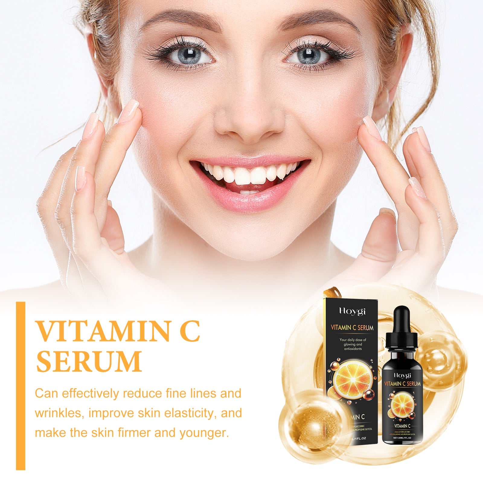 Vitamin C Serum, Deep Moisturizing And Moisturizing Whitening Essence For Subtle Spots And Fine Lines - Korvel