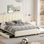 Elegant Queen Size Upholstered Platform Bed with Storage and Trundle