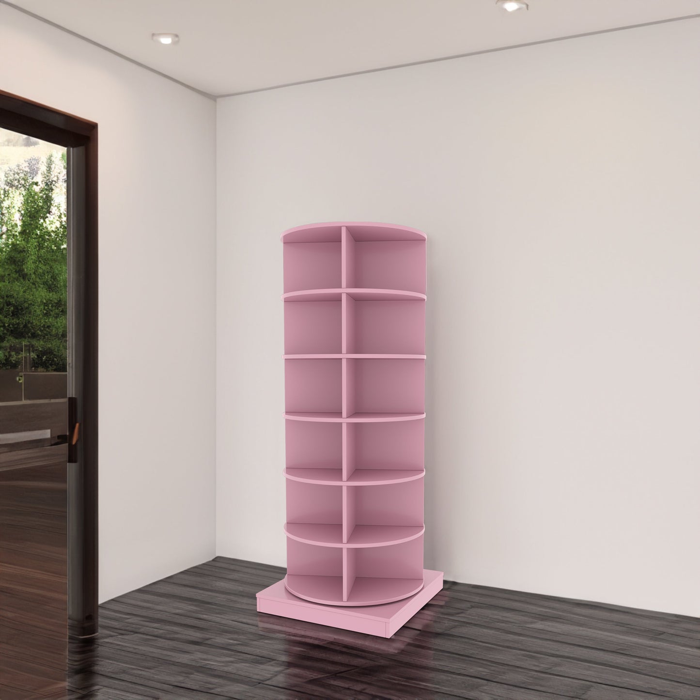 Pink 360 Rotating shoe cabinet 6 layers - Korvel