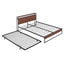 Cama de Plataforma de Metal Tamaño Queen con Trundle y Puertos USB - Negro