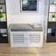 Elegant White Shoe Storage Bench with Padded Cushion