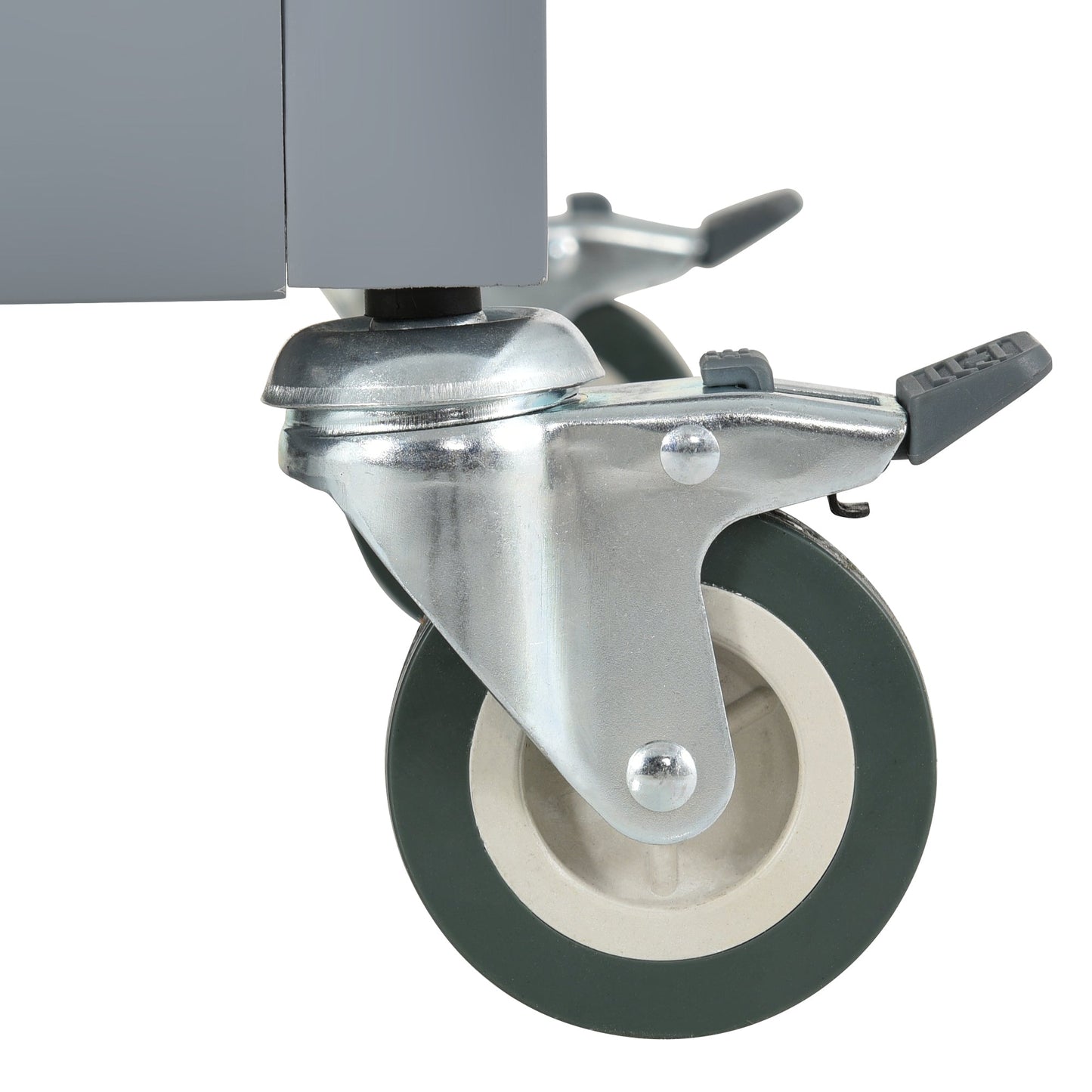 Kitchen Island Cart with Solid Wood Top and Locking Wheels 54.3 Inch Width (Grey Blue) - Korvel