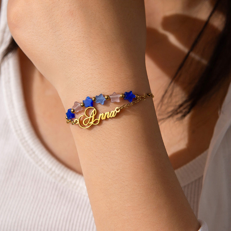 Personalized Cat's Eye Stone Double-Layer Bracelet