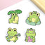 Quack Quack Enamel Pin Custom Frog Lotus Leaf Brooches Bag Lapel Pin Cartoon Animal Badge Jewelry Gift for Kids Friends - Korvel
