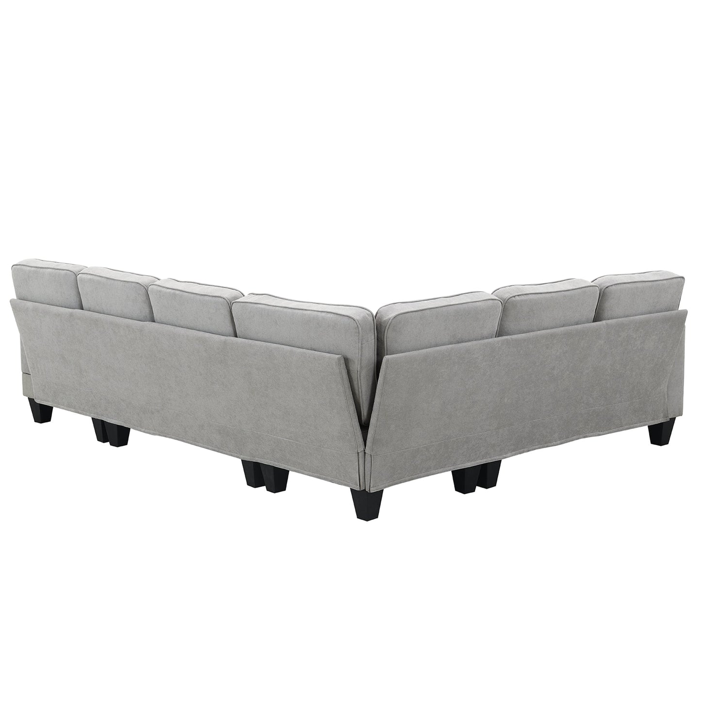 [VIDEO provided] [New] 108*85.5" Modern U Shape Sectional Sofa 7 Seat Fabric Sectional Sofa Set - Korvel