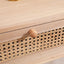 Side table with two real rattan drawers, solid wood table legs can be used in the dining room living room,bedroom - Korvel
