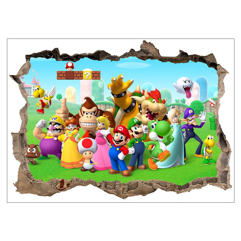 Super Mario Waterproof Wall Stickers for Kids' Rooms